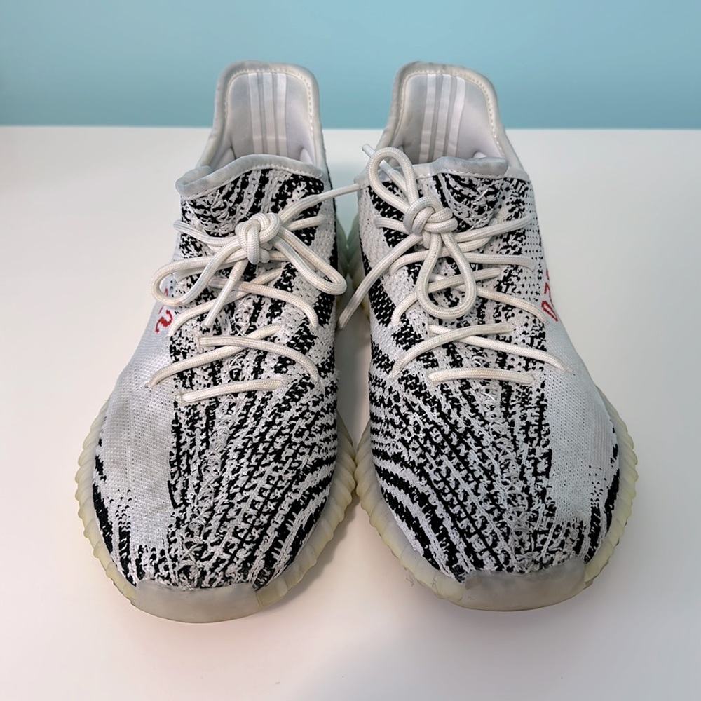 Men’s Yeezys 350 Boost black and white zebra